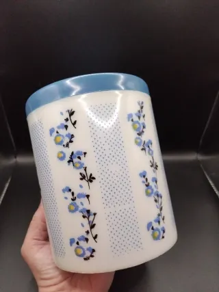 🇪🇦 Bote de cocina azul con flores