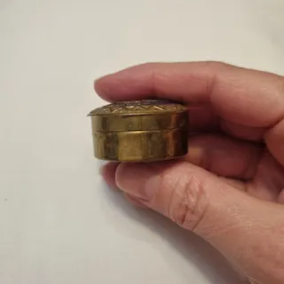 Caja antigua Jerusalén de latón esmaltada cruz cri