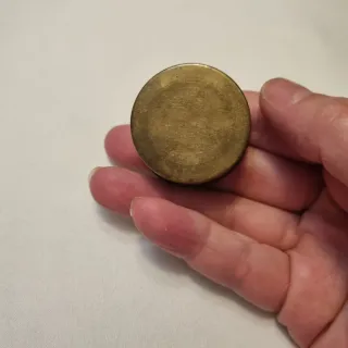 Caja antigua Jerusalén de latón esmaltada cruz cri