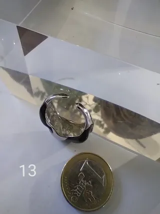 Anello misura 13 con agata nera