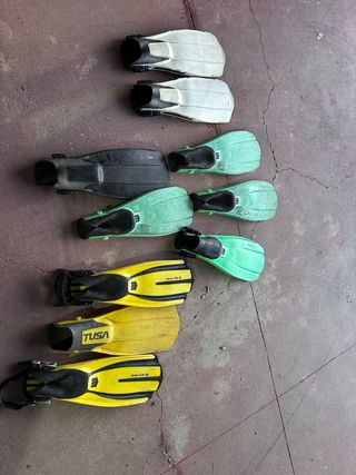 Aletas de buceo y snorkel. Usadas.