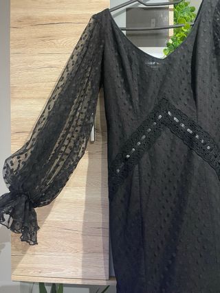 Traje de flamenca negro volantes