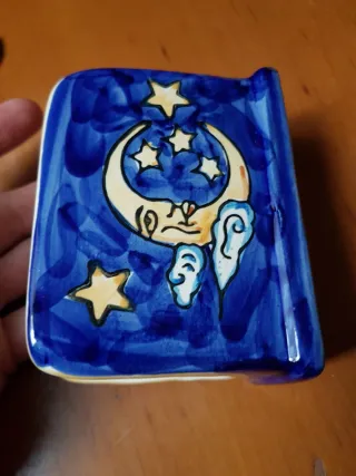 Portatovaglioli ceramica vintage luna e stelle