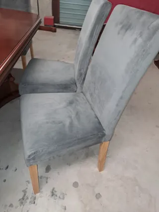 Mesa comedor madera cerezo y 6 sillas