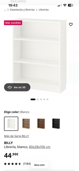 Estantería blanca de madera