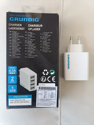 Cargador USB Grundig 4 Puertos 4.5A