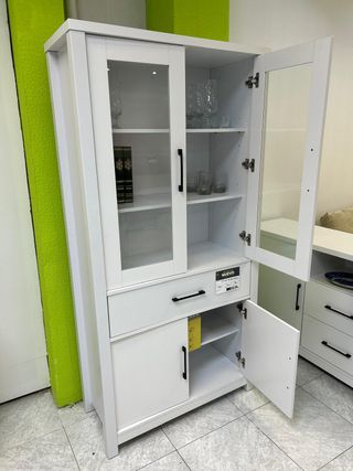 Vitrina blanca moderna mueble salón aparador