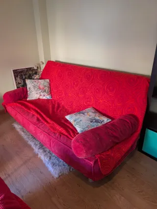 Sofá Cama Rojo Corduroy