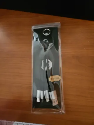 Cable carga multi conector USB-A lightning, usb-c