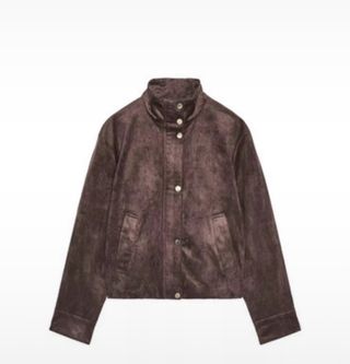 Cazadora efecto ante marrón