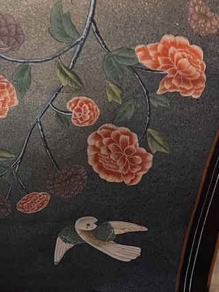 Rotolo Seta Dipinta Mano Cina Vintage