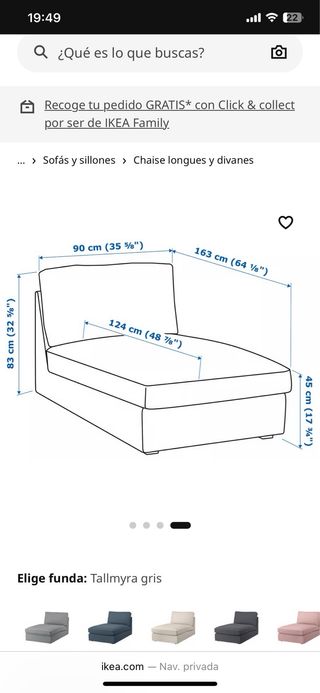 Sofá KIVIV 3 plazas + chaiselongue