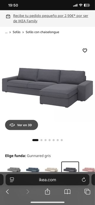 Sofá KIVIV 3 plazas + chaiselongue