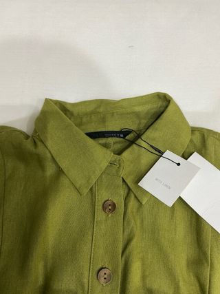 Vestido Zara Verde Oliva con Cinturón