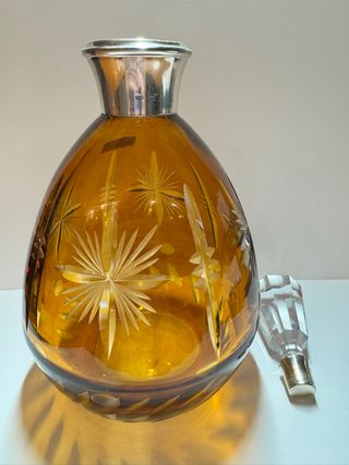 Licorera Cristal Bohemia Ámbar y Plata 925