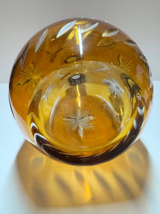 Licorera Cristal Bohemia Ámbar y Plata 925