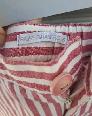 Pantalón vestir corto rayas niño Pilar Batanero