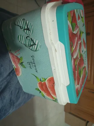 Nevera portátil verano sandías y chanclas