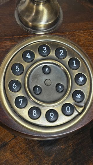 Teléfono Retro Madera y Latón - ¡Funciona!