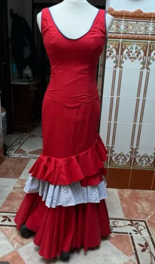 Traje de Flamenca Rojo y Blanco