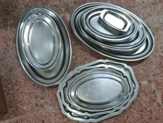 Lote Bandejas Metálicas Ovaladas
