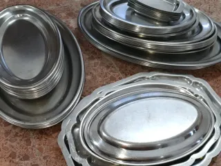Lote Bandejas Metálicas Ovaladas