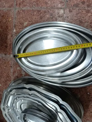 Lote Bandejas Metálicas Ovaladas