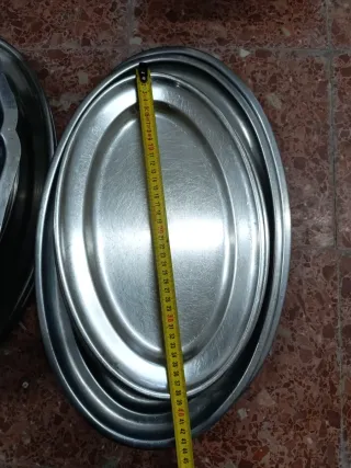 Lote Bandejas Metálicas Ovaladas