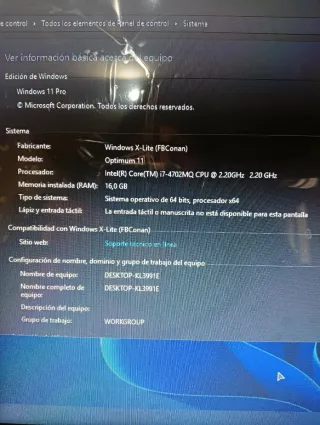 Portátil HP i7 16GB RAM 4GB Gráfica