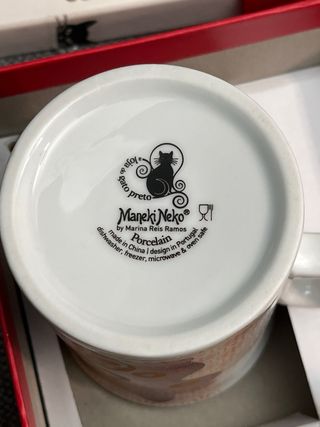 Set 2 Tazas Porcelana Maneki Neko