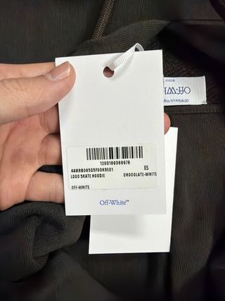 Felpa OffWhite Marrone con Cappuccio Taglia XS