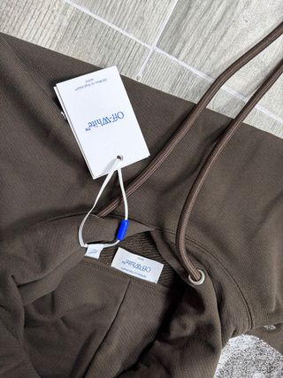 Felpa OffWhite Marrone con Cappuccio Taglia XS