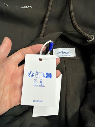 Felpa OffWhite Marrone con Cappuccio Taglia XS