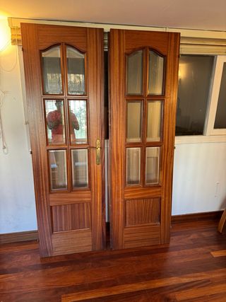 Puertas de Salón Madera y Cristal