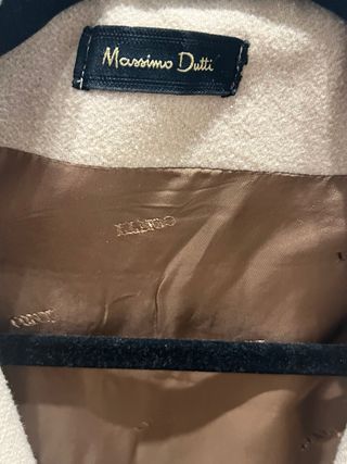 Abrigo Massimo Dutti Beige Talla Unica