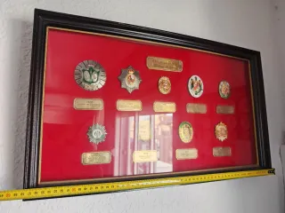 Marco con Placas y Escudos de Policía