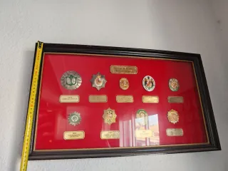 Marco con Placas y Escudos de Policía