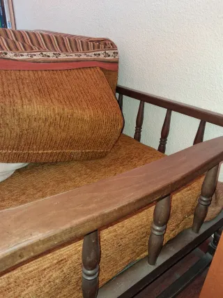 Sofá cama madera antiguo para restaurar