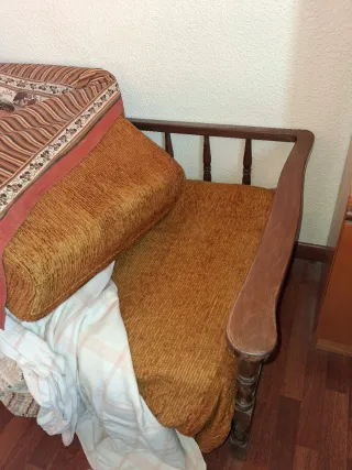 Sofá cama madera antiguo para restaurar