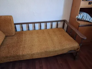 Sofá cama madera antiguo para restaurar