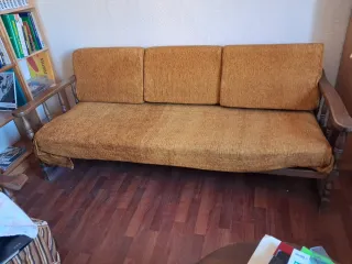 Sofá cama madera antiguo para restaurar