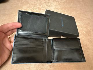 Portafoglio Piquadro Blue Square Nero in vera pell