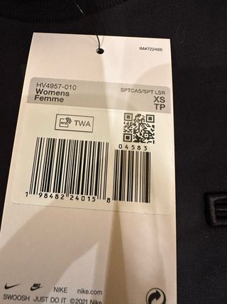 Camiseta Nike Negra Talla XS