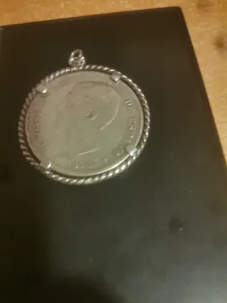 Duro Plata Alfonso XII 1875 Engarzado