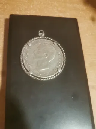 Duro Plata Alfonso XII 1875 Engarzado