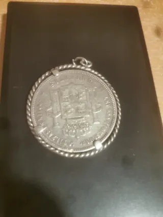 Duro Plata Alfonso XII 1875 Engarzado