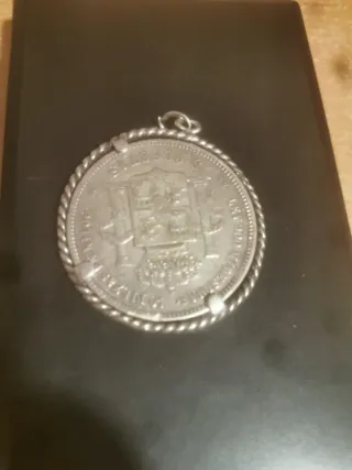 Duro Plata Alfonso XII 1875 Engarzado