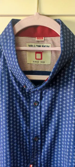 Camisa Azul Estampada Yellow Skin Talla XXXL