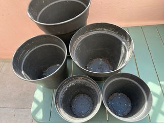 Lote 9 Macetas Exterior + Platos