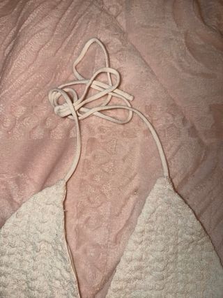 Top blanco tejido halter